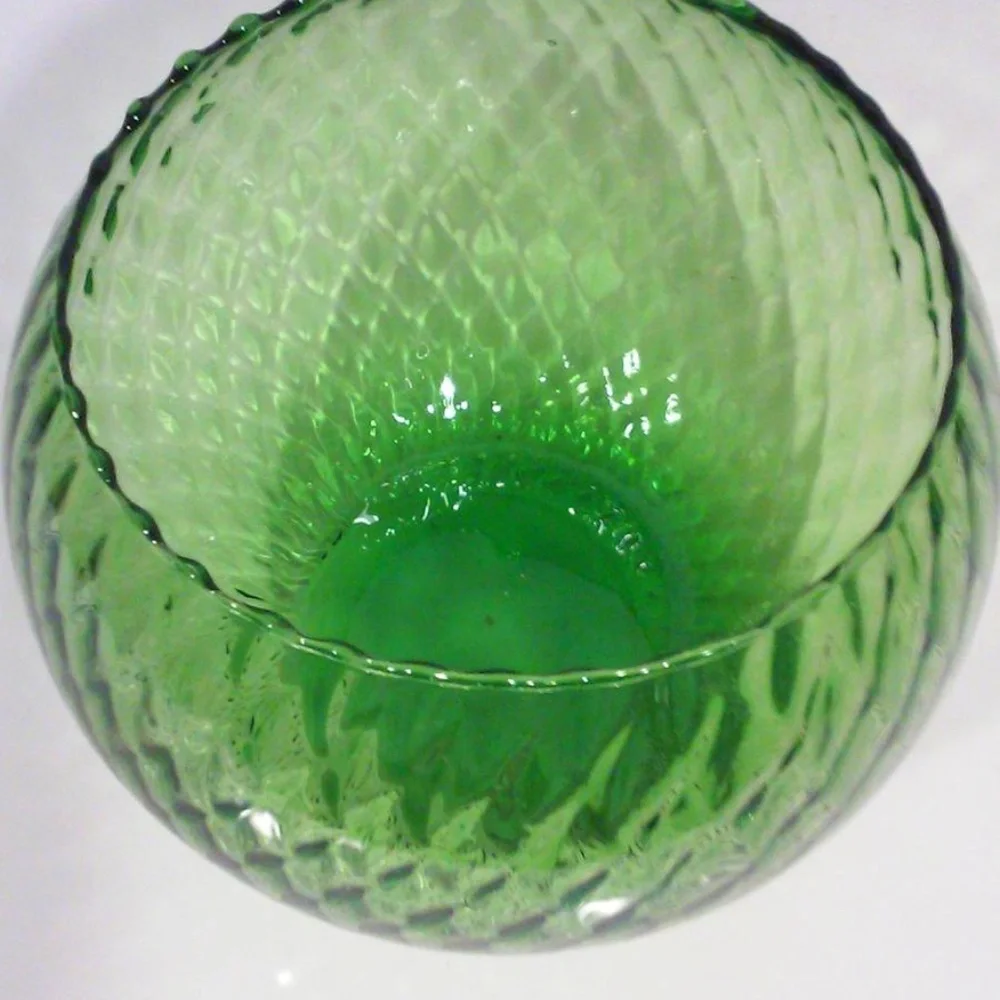 Mid-Century Empoli Green Bowl Vintage Large Decorative Barware